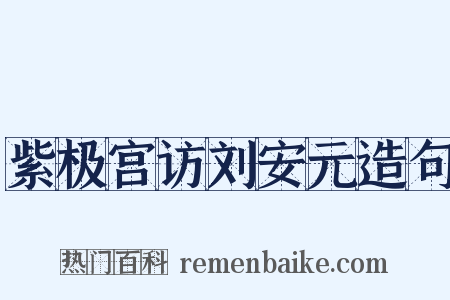 紫极宫访刘安元造句是什么意思的图片